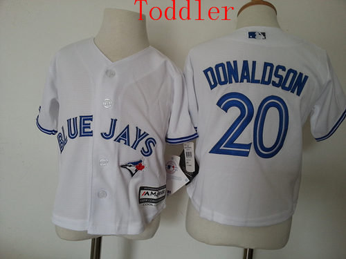 Toddler Toronto Blue Jays #20 Josh Donaldson White Home 2015 Cool Base Jersey