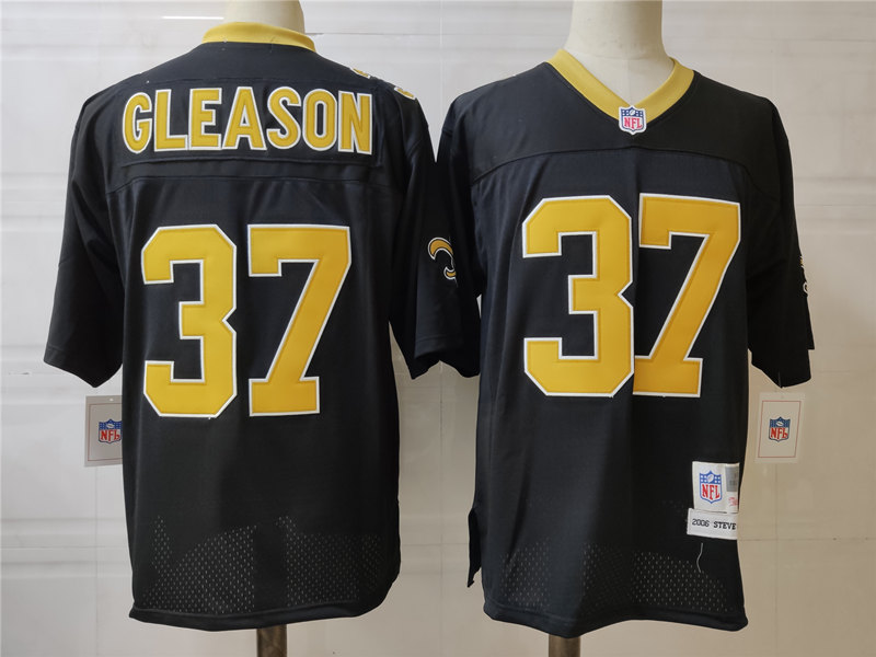 Men's New Orleans Saints #37 Steve Gleason 2006 Black Throwback Stitched NFL Jersey By Mitchell & Ness