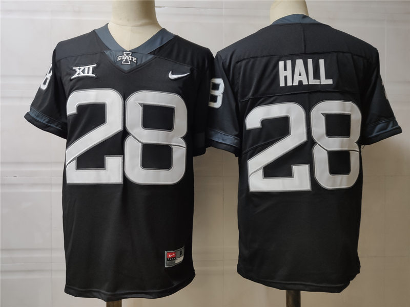 Mens Iowa State Cyclones #28 Breece Hall Nike 2020 Black NCAA College Football Jersey