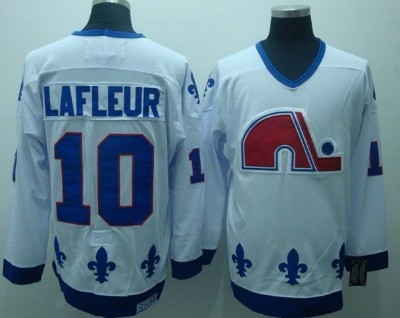 Mens Quebec Nordiques #10 Guy Lafleur White CCM Throwback Jersey