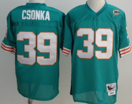 Mens Mitchell&Ness Throwback NFL Jersey Miami Dolphins #39 Larry Csonka Green 