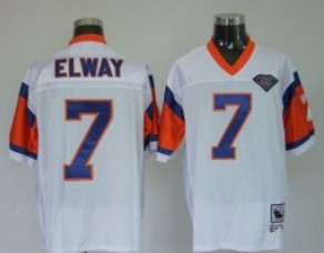 Kid's Denver Broncos #7 John Elway White Throwback Jersey