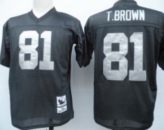 Kid's Oakland Raiders #81 Tim Brown Black Throwback Jersey