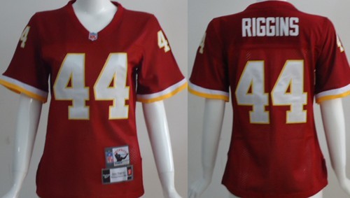 Washington Redskins #44 John Riggins Red Throwback Womens Team Jersey