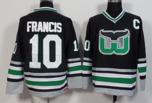 Men's Hartford Whalers #10 Ron Francis 1995 CCM Vintage Throwback NHL Jersey