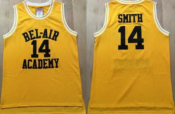 Men's The Fresh Prince of Bel-Air #14 Will Smith Bel-Air Academy Yellow Swingman Basketball Jersey