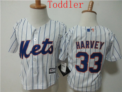 Toddler New York Mets #33 Matt Harvey  White Home 2015 Cool Base Jersey