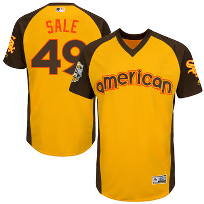 Men's Chicago White Sox Chris Sale Majestic Yellow 2016 MLB All-Star Game Cool Base Batting Practice Player Jersey