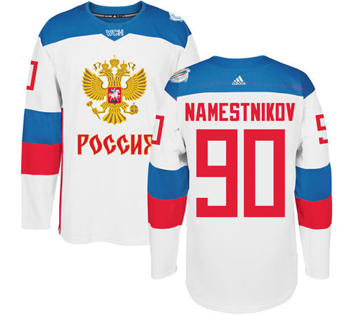 Men's Team Russia #90 Vladislav Namestnikov Adidas White 2016 World Cup Of Hockey WCH Game Jersey