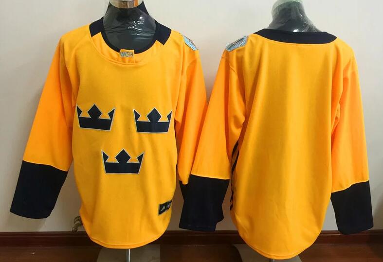 Men's Team Sweden Adidas Yellow 2016 World Cup of Hockey Premier Player Jersey