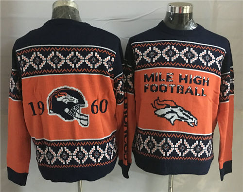 Men's Denver Broncos Crew Neck Football Ugly Sweater