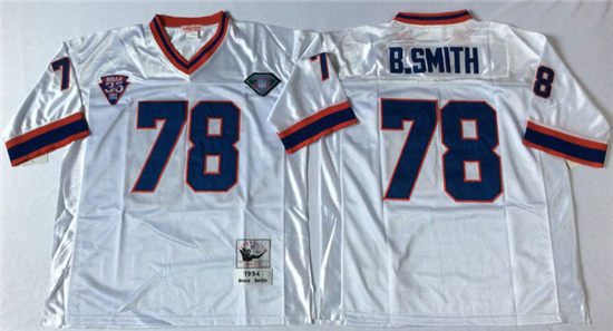 Men's Buffalo Bills #78 Bruce Smith White Mitchell & Ness Throwback Vintage Football Jersey