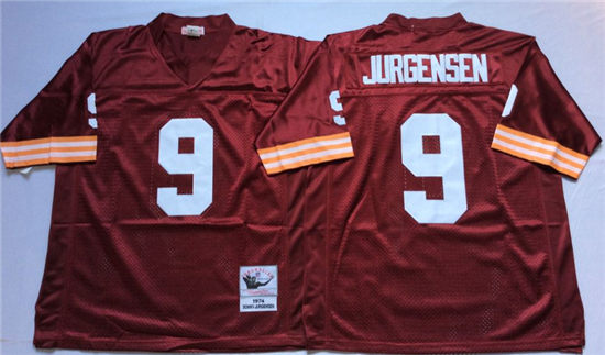 Men's Washington Redskins #9 Sonny Jurgensen Red Mitchell & Ness Throwback Vintage Football Jersey