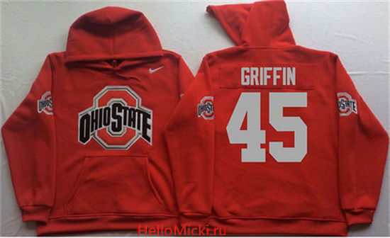 Men's Ohio State Buckeyes #45 Archie Griffin Nike Red Stitched NCAA College Football Hoodie