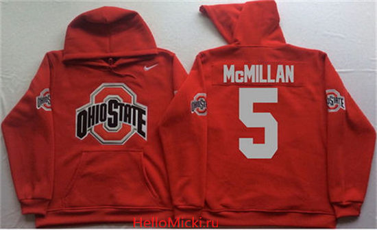 Men's Ohio State Buckeyes #5 Raekwon McMillan Nike Red Stitched NCAA College Football Hoodie
