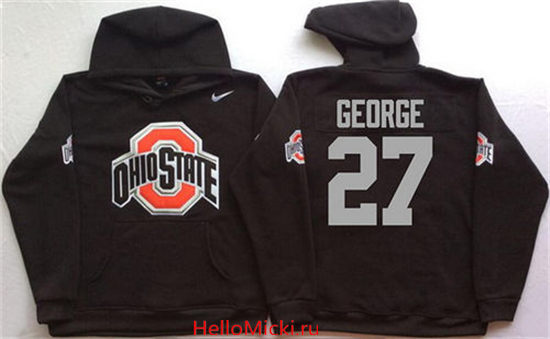 Men's Ohio State Buckeyes #27 Eddie George Nike Black Stitched NCAA College Football Hoodie