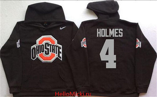 Men's Ohio State Buckeyes #4 Santonio Holmes Nike Black Stitched NCAA College Football Hoodie
