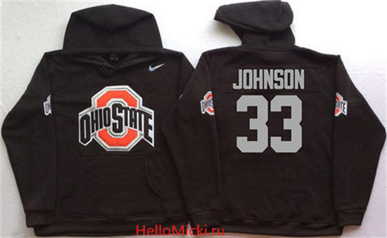 Men's Ohio State Buckeyes #33 Pete Johnson Nike Black Stitched NCAA College Football Hoodie