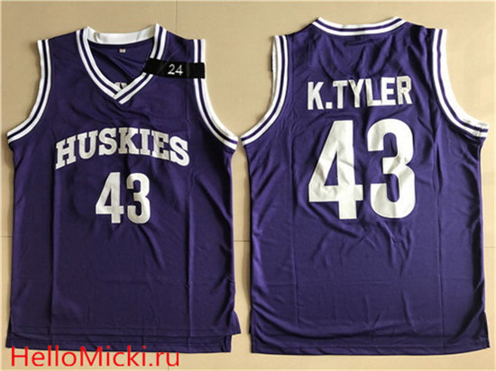 Men's The 6th Man Film Basketball Jersey Purple Stitched #43 Kenny Tyler Washington Huskies Jersey