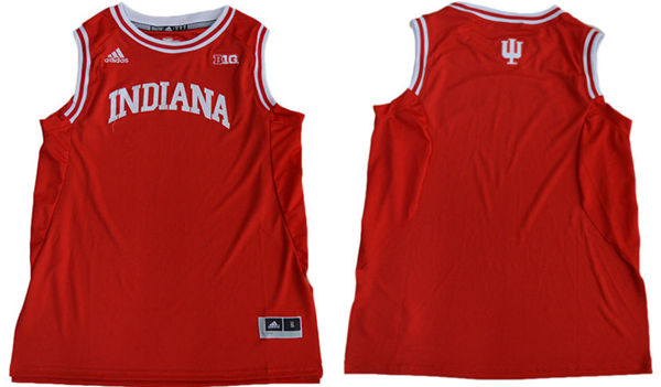 Men's Indiana Hoosiers Blank Red Big 10 Patch Jersey