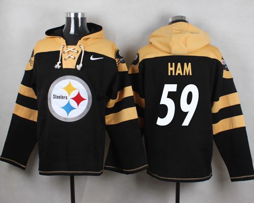 Nike Steelers 59 Jack Ham Black Hooded Jersey