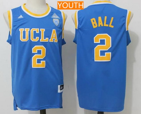 Youth UCLA Bruins #2 Lonzo Ball Light Blue College Basketball 2017 adidas Swingman Stitched NCAA Jersey
