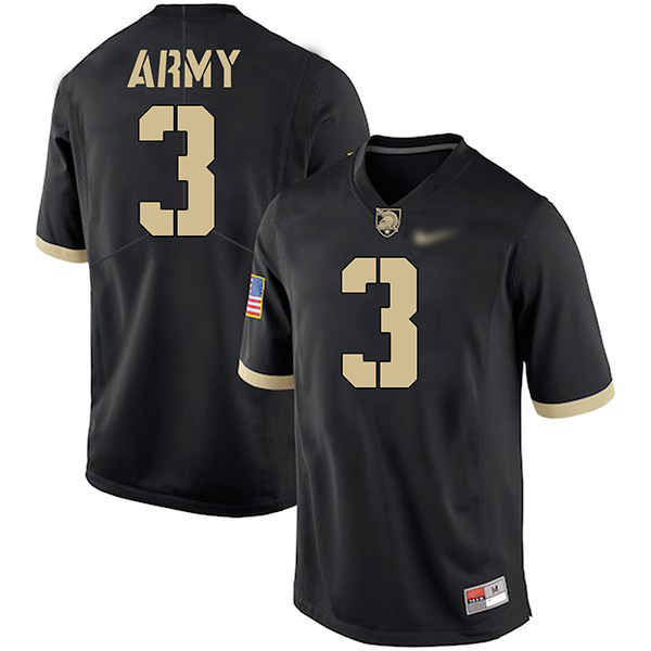 Jordan Asberry Army Black Knights Men's Jersey - #3 NCAA Black Game Authentic