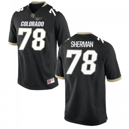 William Sherman Colorado Buffaloes Men's Jersey - #78 NCAA Black Game
