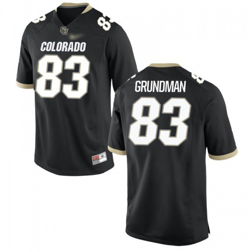 Sean Grundman Colorado Buffaloes Men's Jersey - #83 NCAA Black Game
