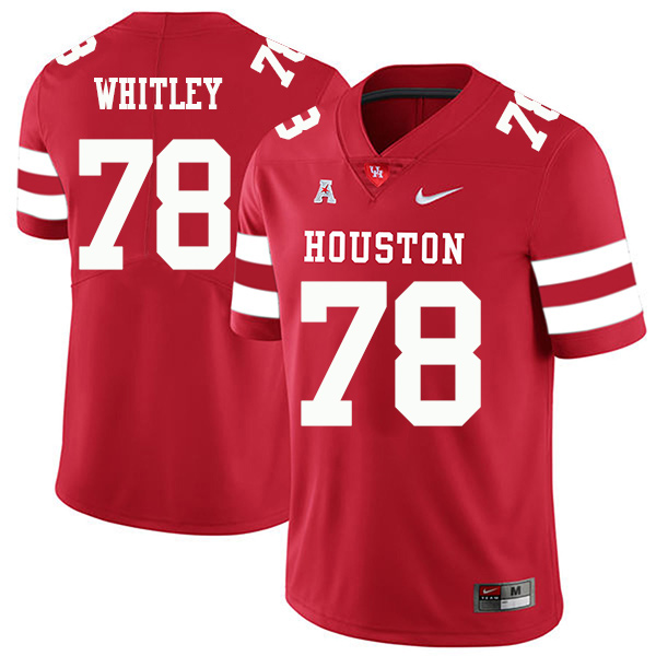 Wilson Whitley Houston Cougars Men's Jersey - #78 NCAA Red Stitched Authentic