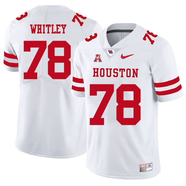 Wilson Whitley Houston Cougars Men's Jersey - #78 NCAA White Stitched Authentic