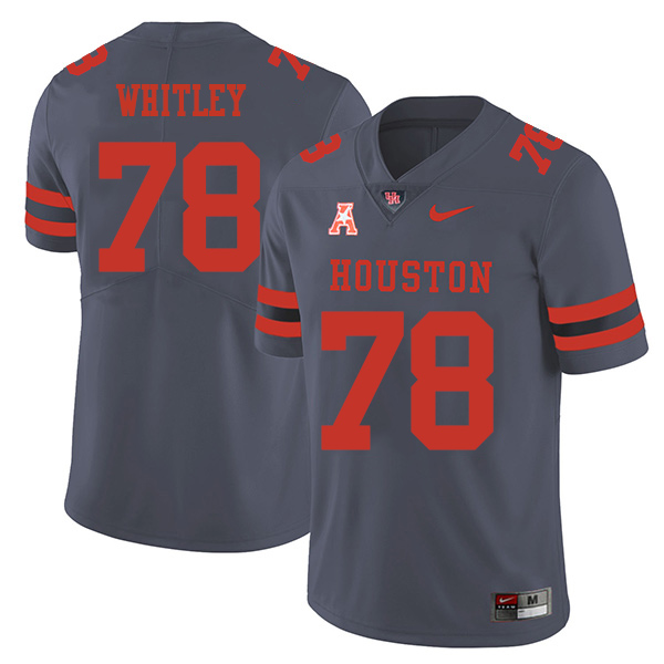 Wilson Whitley Houston Cougars Men's Jersey - #78 NCAA Grey Stitched Authentic