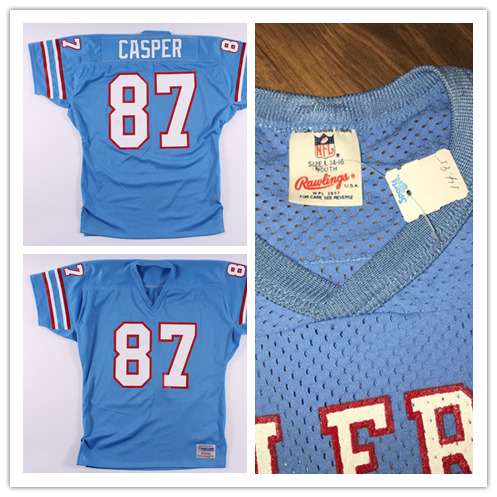 Men's Houston Oilers #87 Dave Casper Royal Throwback Jersey