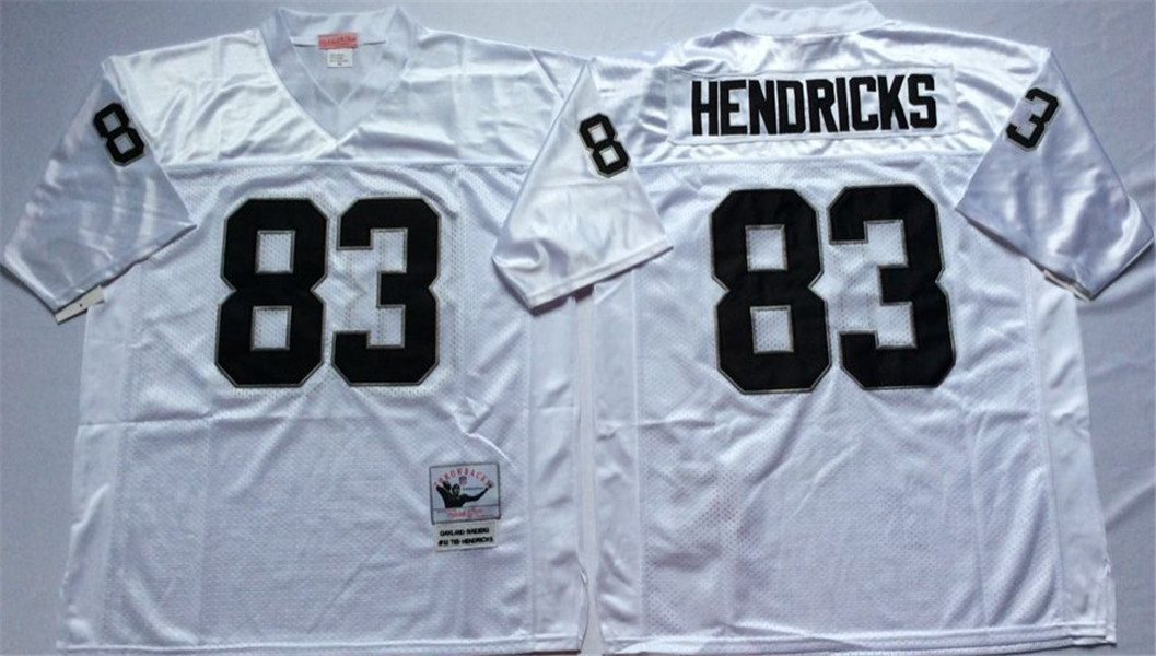 Men's Oakland Raiders #83 Ted Hendricks White Throwback Jersey