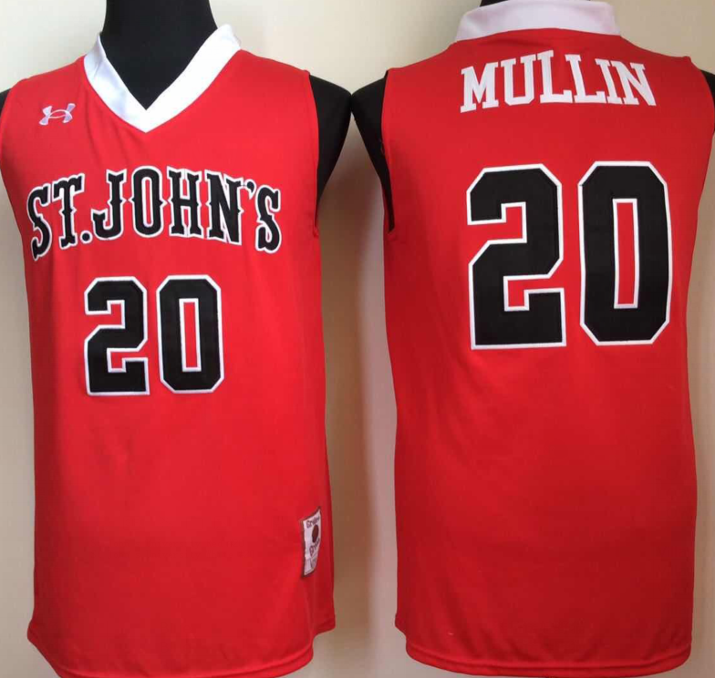 Mens St. John's Red Storm #20 Chris Mullin Red Under Armour Throwback Basketball Jersey