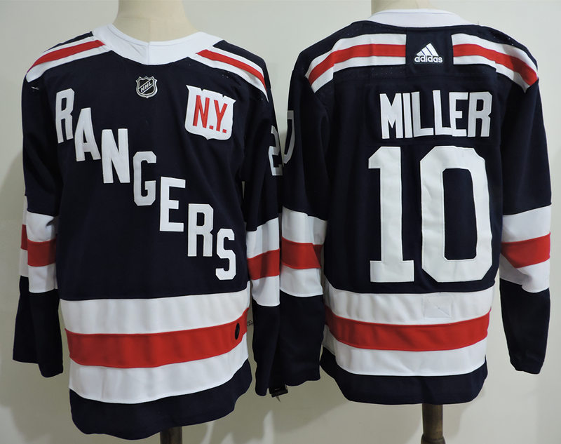 Mens New York Rangers #10 JT. Miller Adidas Navy Blue 2018 Winter Classic NHL Jersey