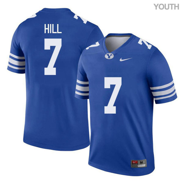Youth BYU Cougars #7 Taysom Hill Nike Royal College Football Game Jersey