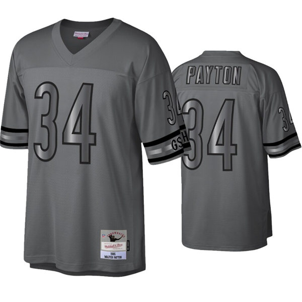 Mens Chicago Bears #34 Walter Payton Mitchell&Ness Throwback Charcoal Metal Legacy Jersey
