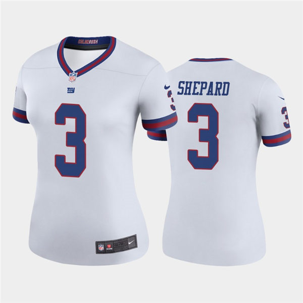 Womens New York Giants #3 Sterling Shepard Nike White Color Rush Jersey