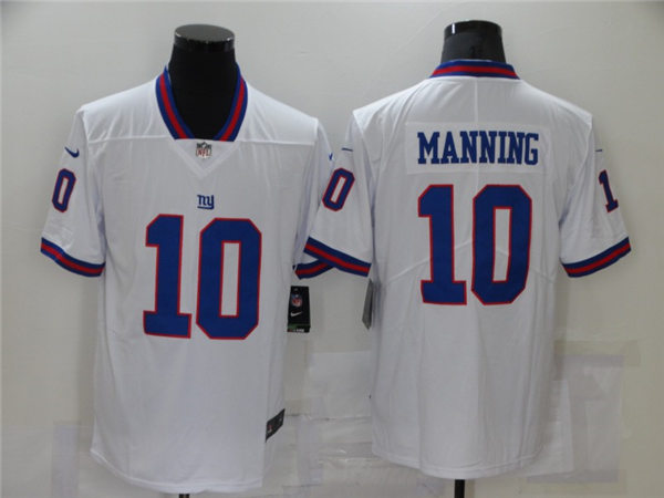 Mens New York Giants Retired Player #10 Eli Manning Nike White Stitched Color Rush Jersey