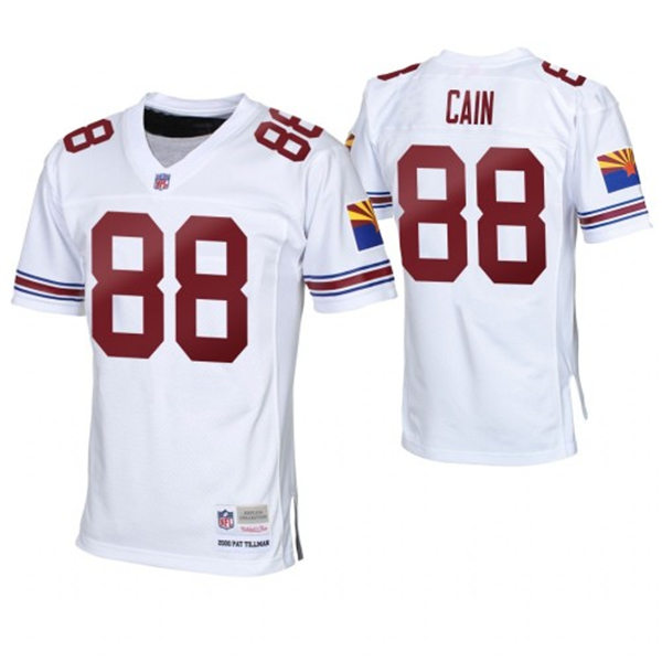 Mens Arizona Cardinals Retired Player #88 J.V. Cain Mitchell&Ness White Legacy Stitched Throwback Jersey