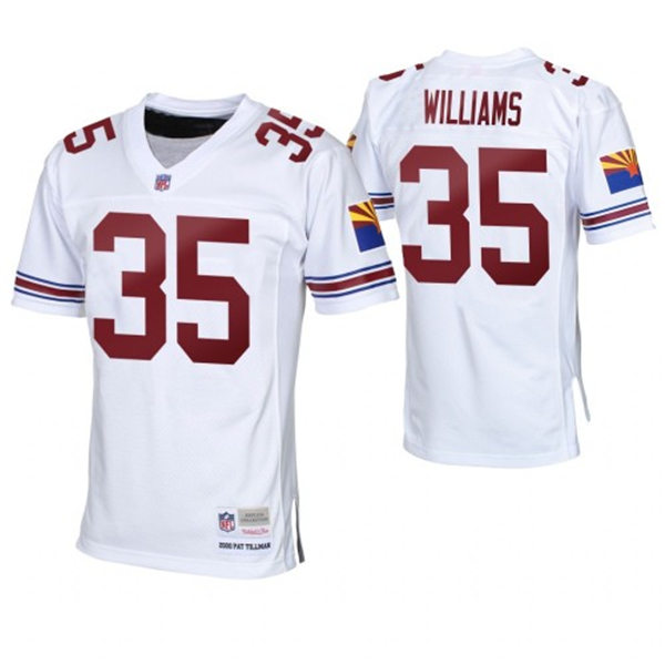Mens Arizona Cardinals Retired Player #35 Aeneas Williams Mitchell&Ness White Legacy Stitched Throwback Jersey