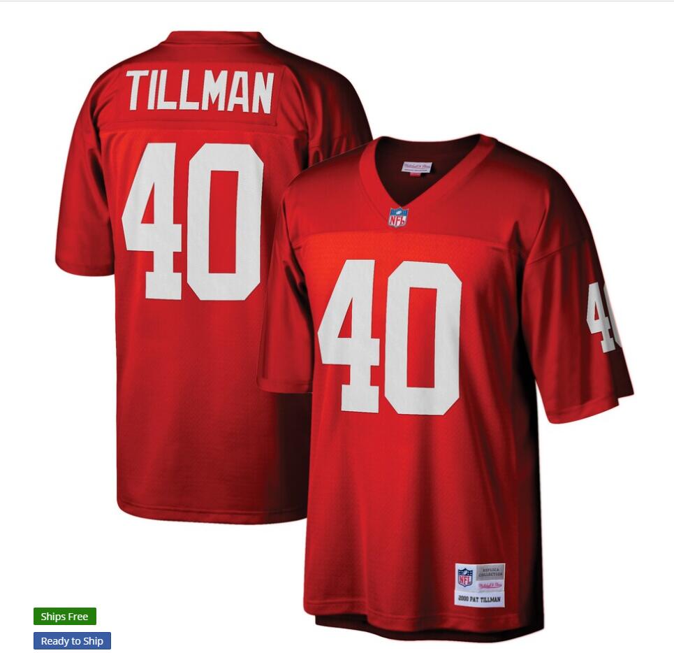 Mens Arizona Cardinals #40 Pat Tillman 2000 Mitchell&Ness Cardinal Legacy Stitched Throwback Jersey