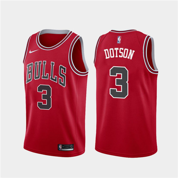 Mens Chicago Bulls #3 Devon Dotson Diamond Nike Red Icon Edition Jersey