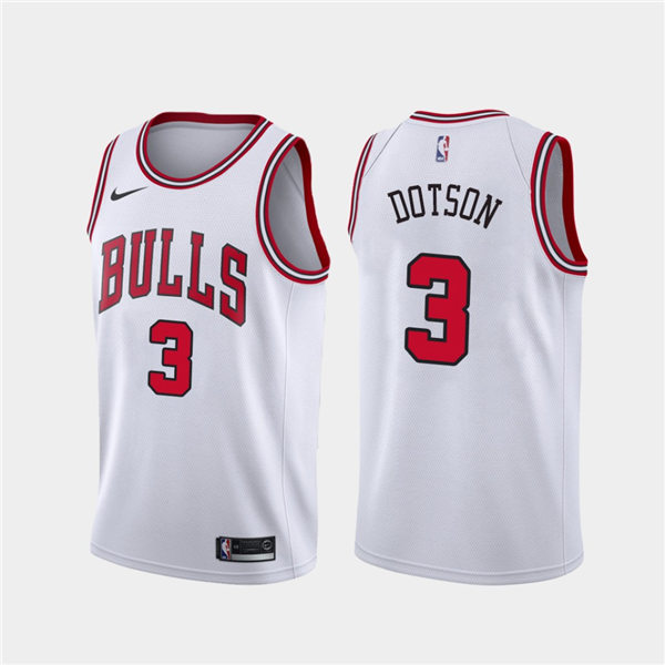 Mens Chicago Bulls #3 Devon Dotson Diamond Nike White Association Edition Jersey