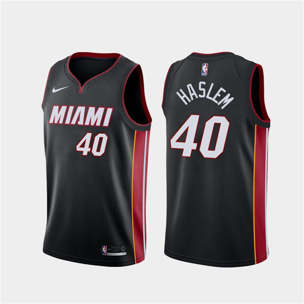 Mens Miami Heat #40 Udonis Haslem Diamond Nike Black Icon Edition Swingman Jersey