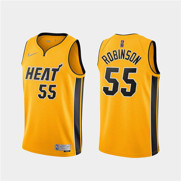 Mens Miami Heat #55 Duncan Robinson Nike Gold Earned Edition Swingman Jersey