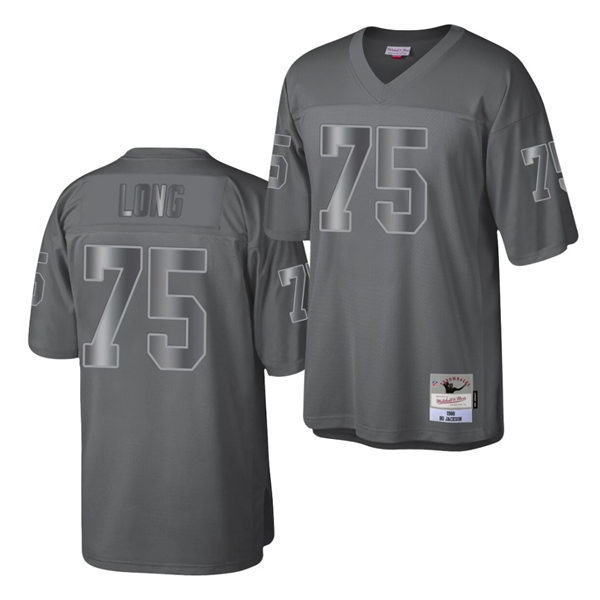 Mens Las Vegas Raiders #75 Howie Long Mitchell&Ness Throwback Charcoal Metal Legacy Jersey