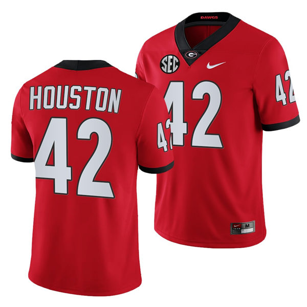 Mens Georgia Bulldogs #42 Justin Houston Nike Red Home College Football Game jersey
