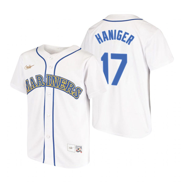 Youth Seattle Mariners #17 Mitch Haniger Nike White Cooperstown Collection Jersey